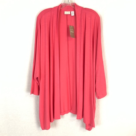 Chico's Sweaters - Chicos Marissa Pink Open Front 3/4 Cardigan NWT
